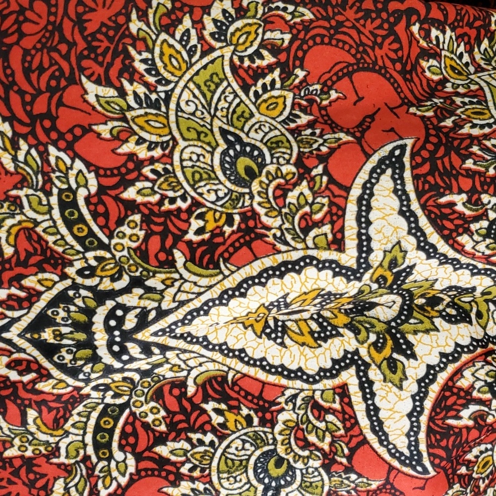 Cute Options Kaftan OS Drawstring Maxi Dress Paisley Boho Cover-up Red One Size - Picture 10 of 11